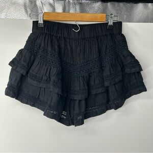 Maia Bergman | Elegant Black Ruffled Women's Skorts